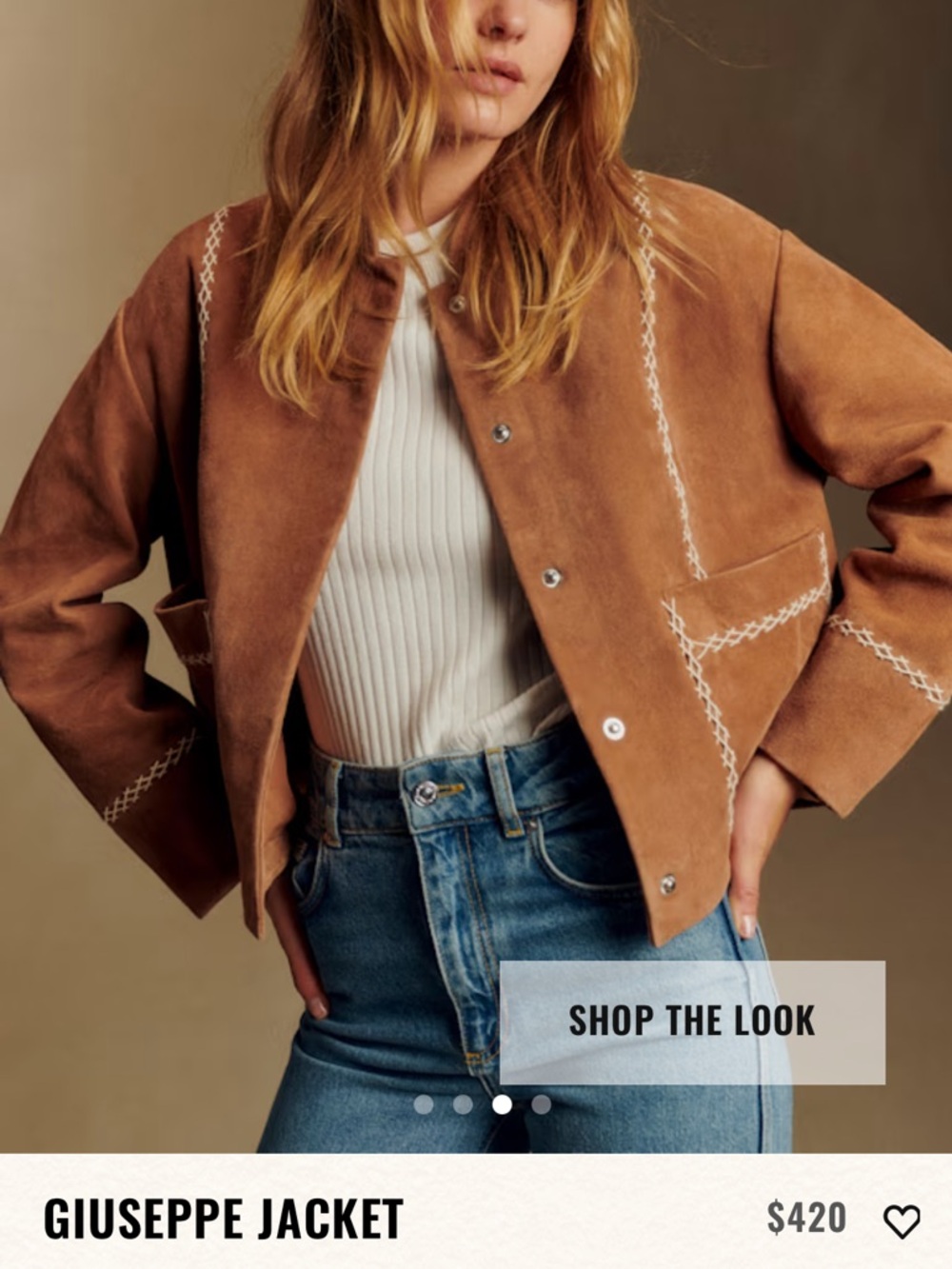 Sezane Guiseppe Suede Jacket